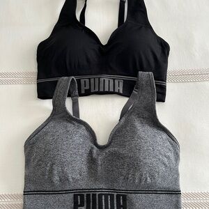 PUMA Women's Black and Gray Sports Bra Set